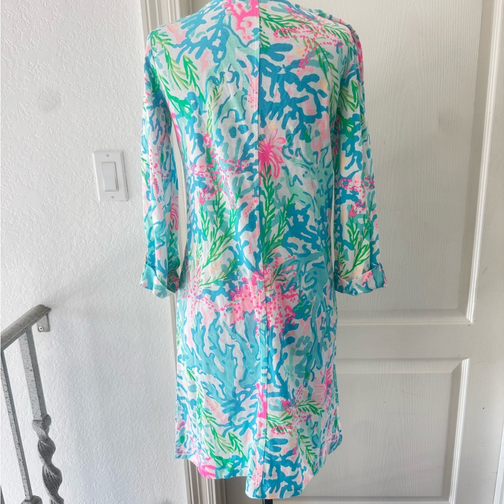 NWT Lilly Pulitzer Sz S Bailee Dress Multi Coral Bay Print - Picture 7 of 13